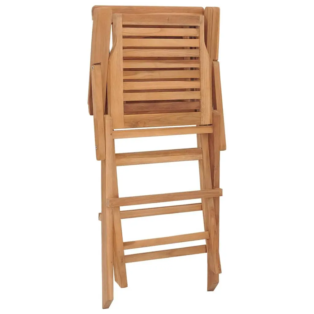 Folding Garden Chairs Solid Teak Wood Backrest Armrests 2 Piece Brown
