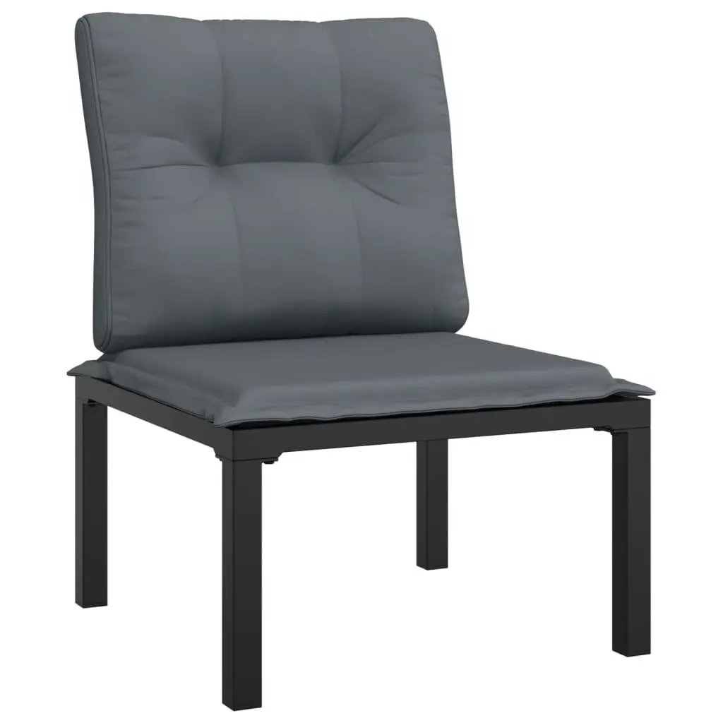 Garden Chair with Cushions Outdoor Lounge Seating Black Poly Rattan Relaxing