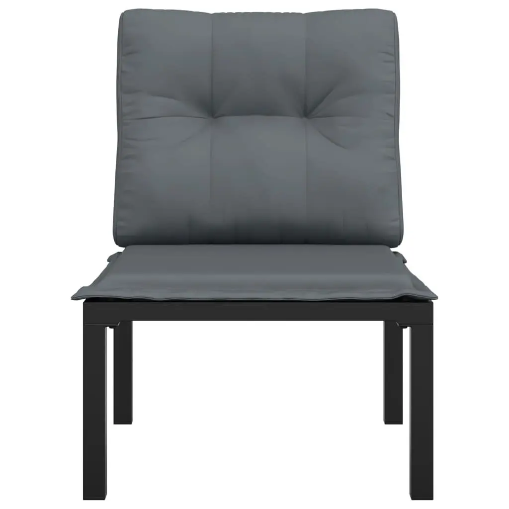 Garden Chair with Cushions Outdoor Lounge Seating Black Poly Rattan Relaxing