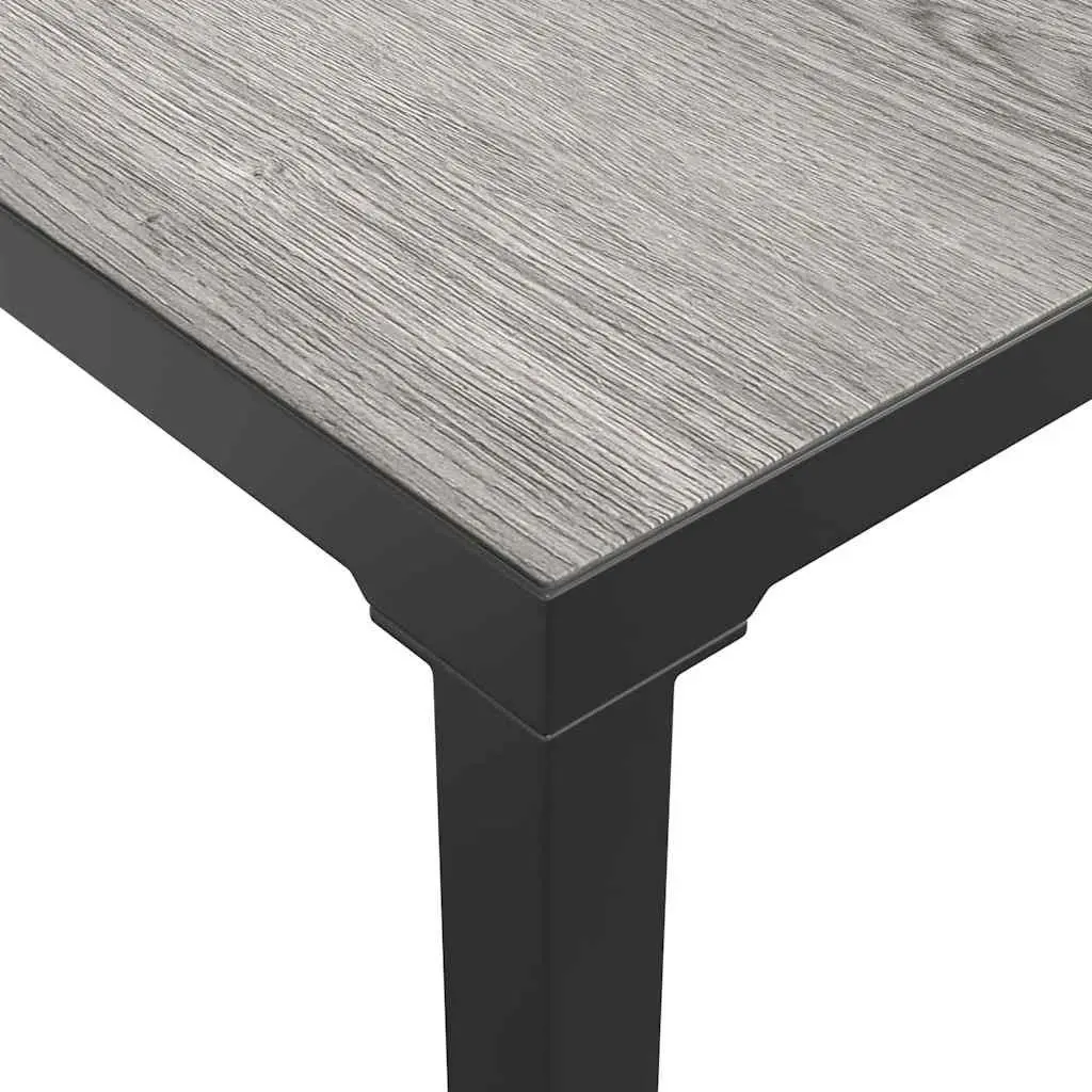 Garden Coffee Table Outdoor Patio Furniture Grey 55x55x31cm Steel Frame
