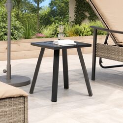 Garden Side Table Anthracite Slatted Design Outdoor Patio Furniture Steel Frame