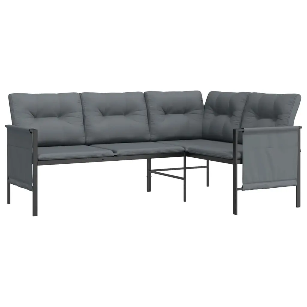 Garden Lounge Set 2 Piece Steel Frame Anthracite Outdoor Patio Furniture