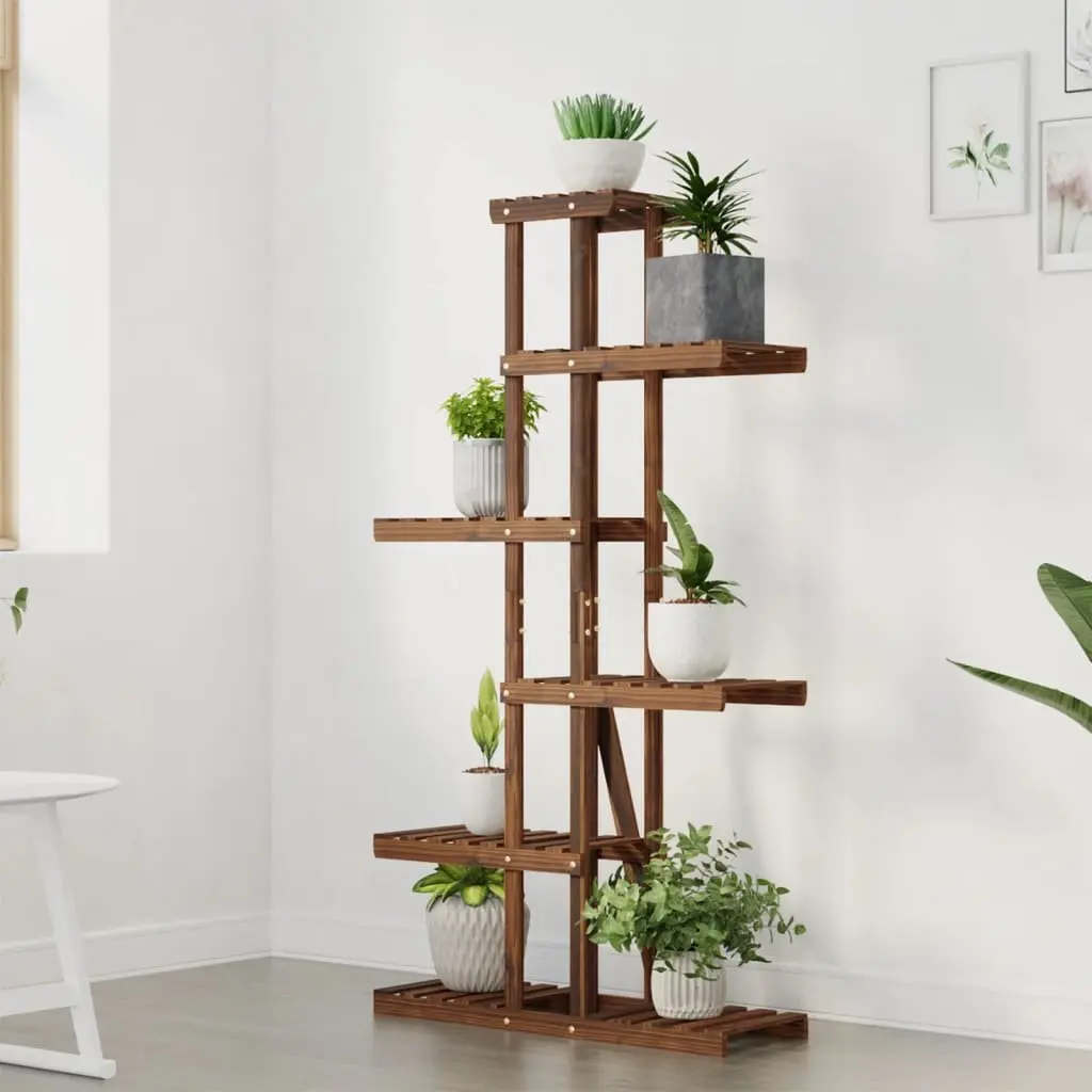 Plant Stand Flower Display Rack Solid Fir Wood 75x25x140.5cm Brown
