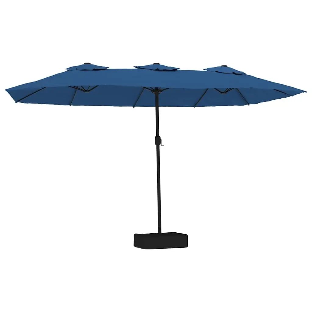 Double-Head Garden Parasol Crank Mechanism 449 x 265 cm Azure Blue