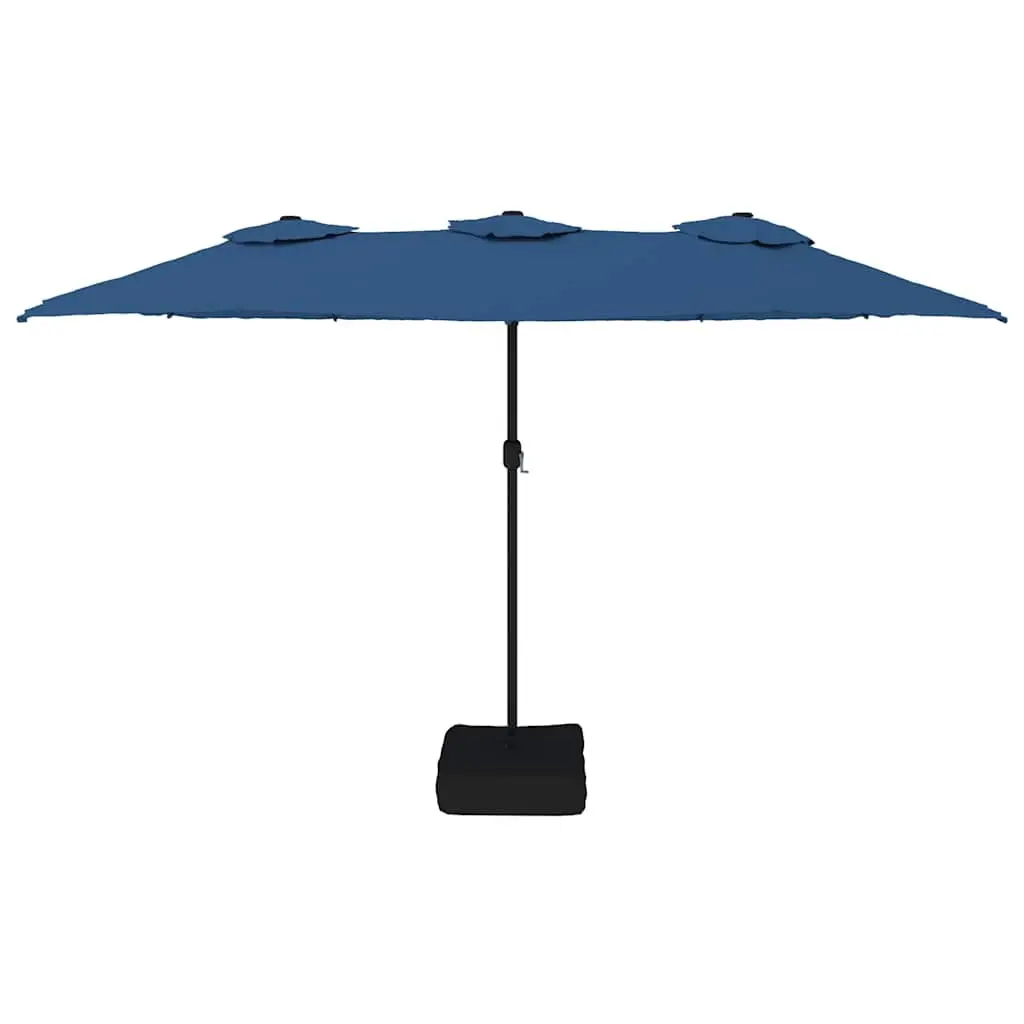 Double-Head Garden Parasol Crank Mechanism 449 x 265 cm Azure Blue
