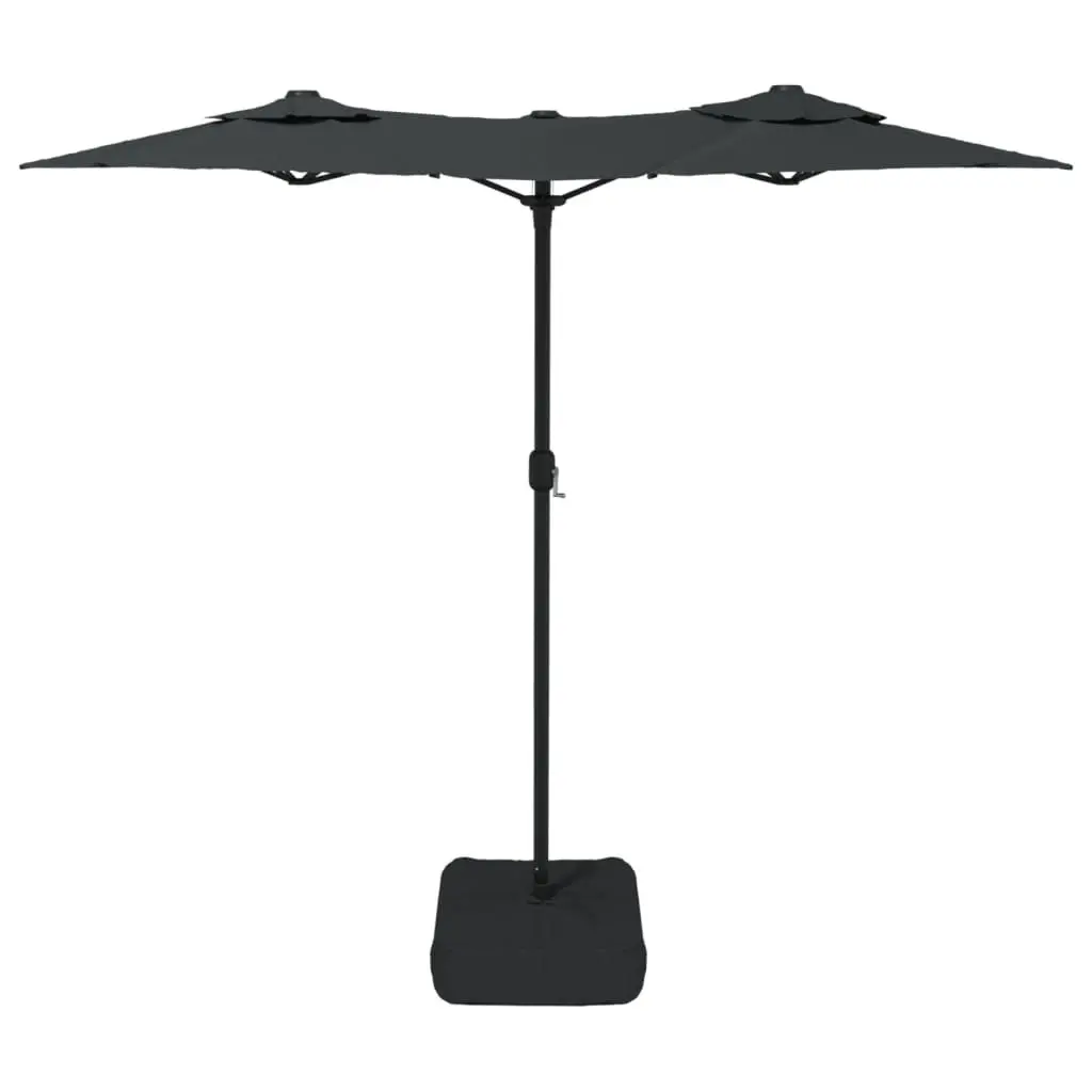 Double-Head Garden Parasol Crank Mechanism 316x145cm Anthracite