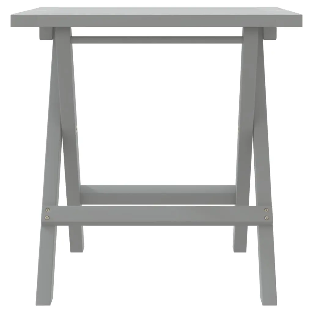 Sun Lounger with Side Table Grey Solid Wood Garden Patio Outdoor Lounging