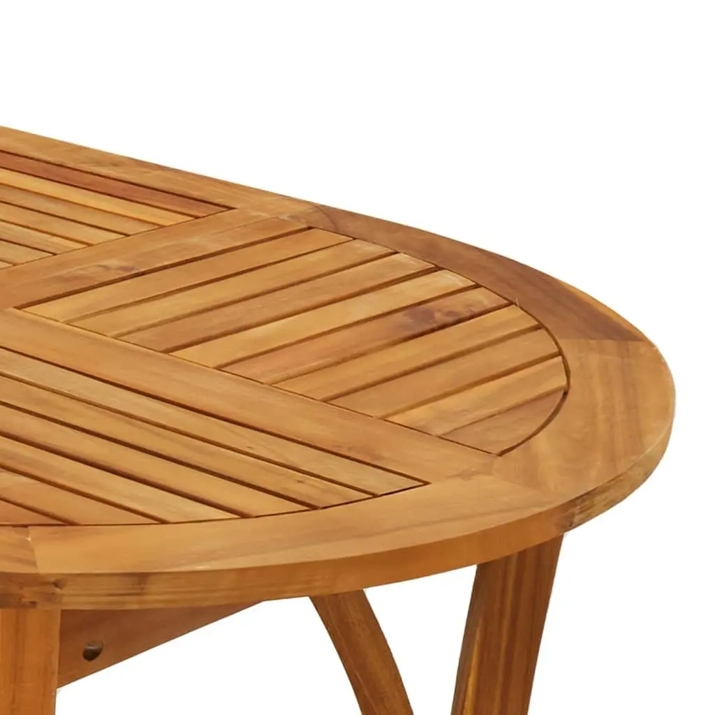 Solid Wood Garden Dining Table Slatted Top 150x90x75cm Brown Acacia
