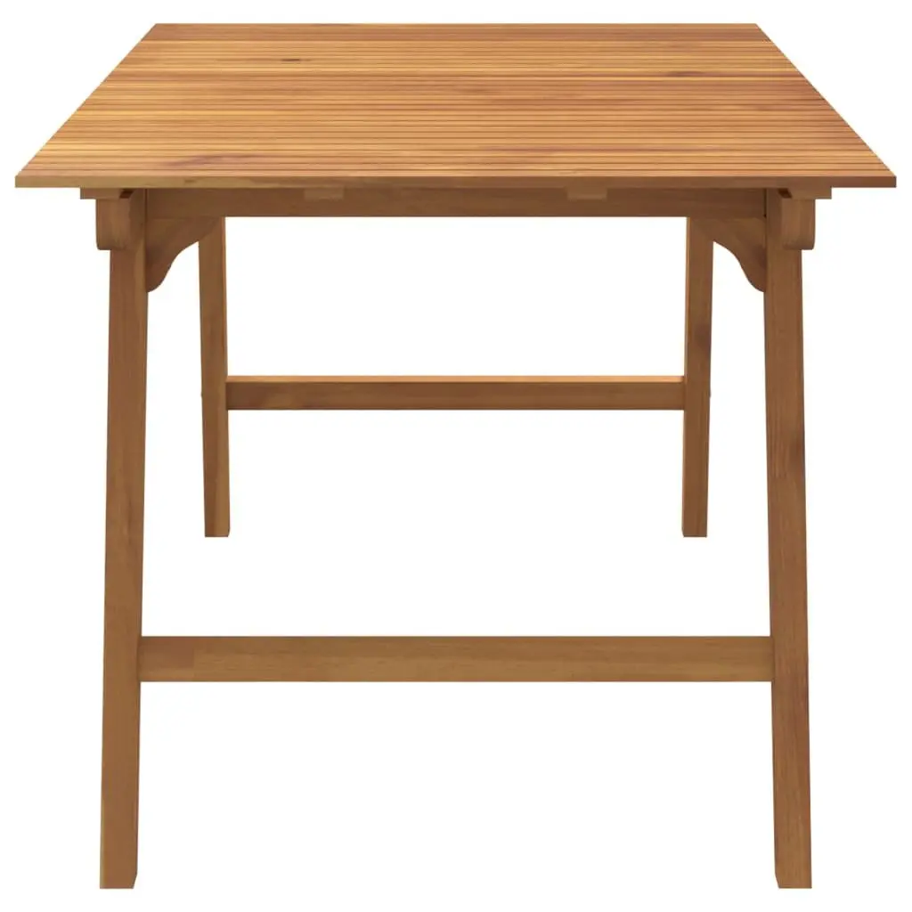 Solid Wood Garden Dining Table Slatted Top 150x90x75cm Brown Acacia Outdoor Furniture