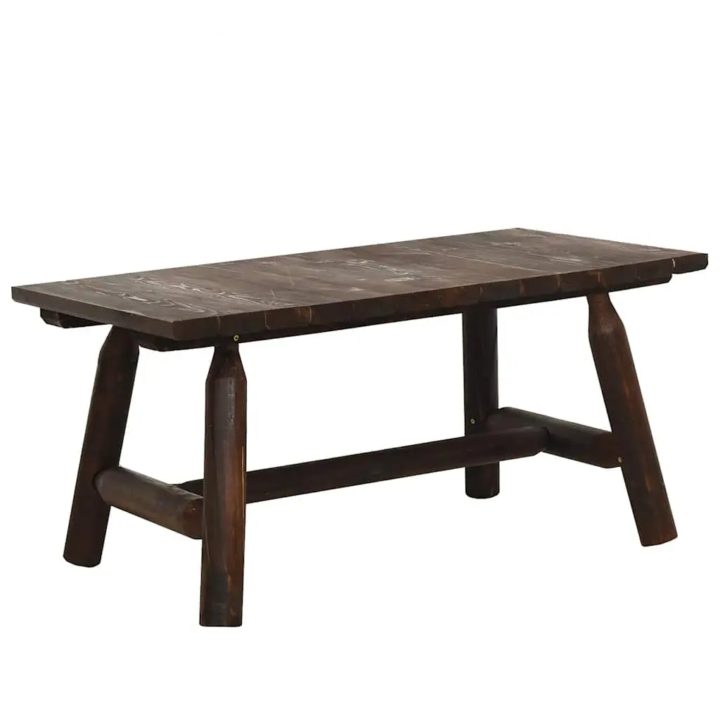 Outdoor Coffee Table Brown Solid Spruce Wood Garden Patio Side Furniture