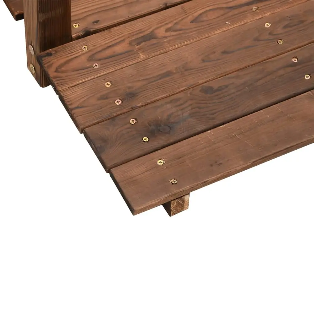 Garden Bridge with Chain Railings Solid Wood Spruce Outdoor Structure Backyard