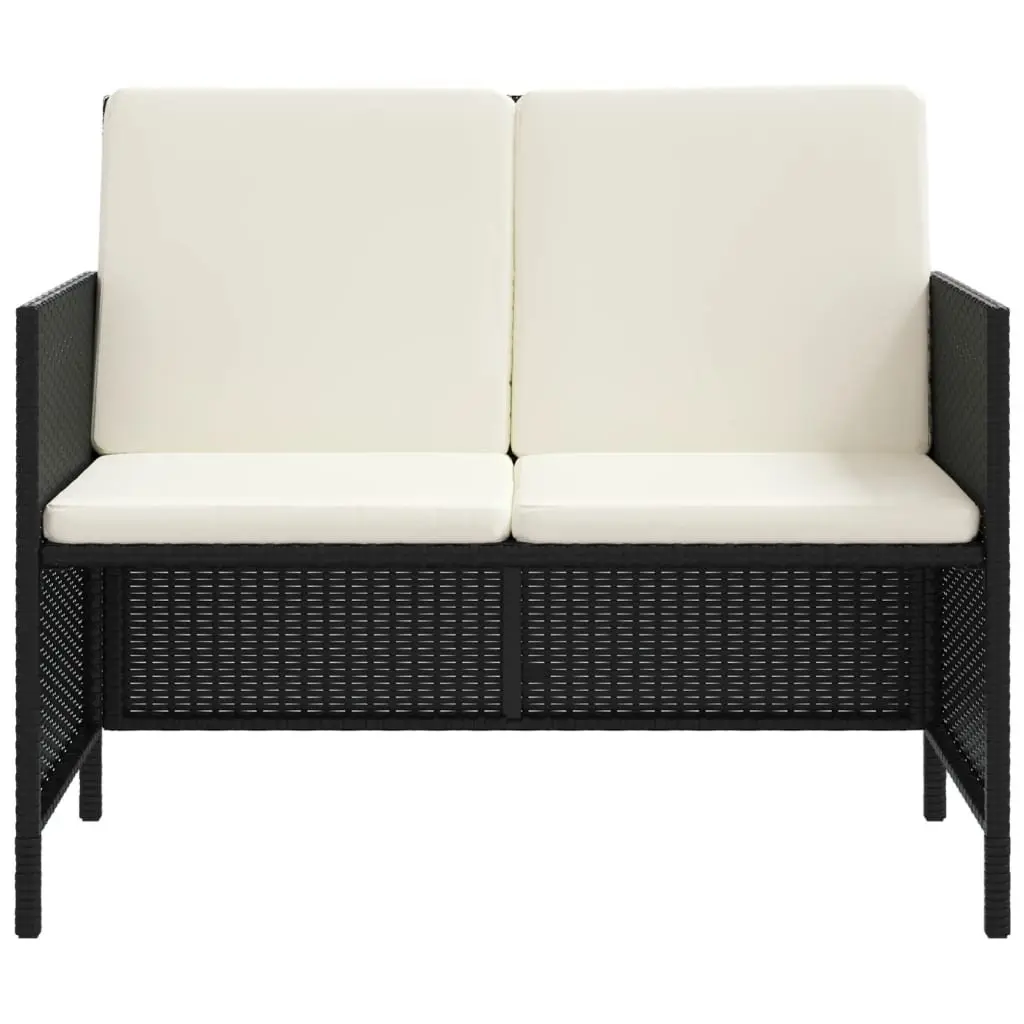 Garden Dining Set 6 Piece Outdoor Furniture Cushions Black Rattan