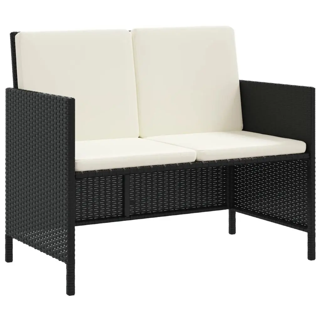 Garden Dining Set 6 Piece Outdoor Furniture Cushions Black Rattan