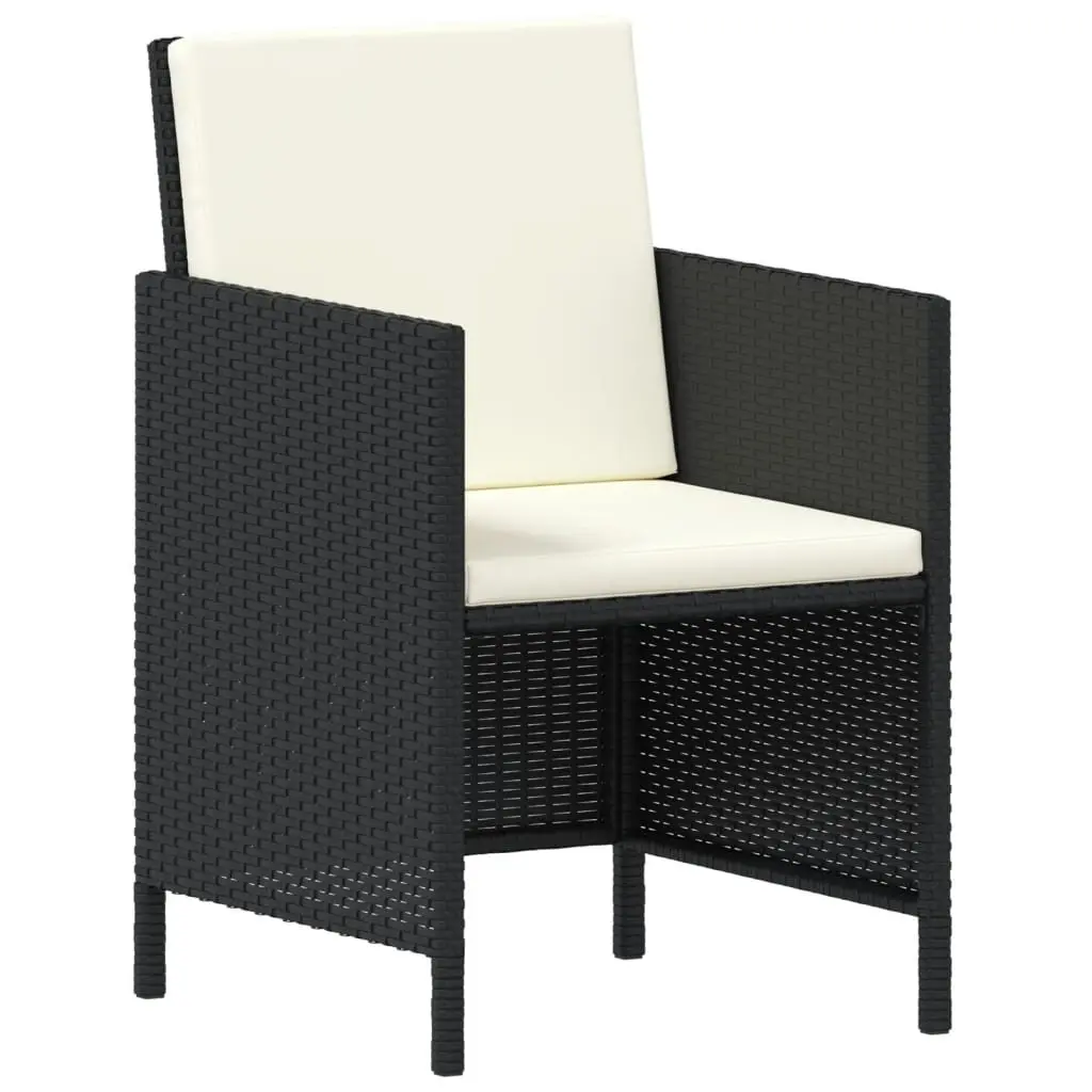 Garden Dining Set 6 Piece Outdoor Furniture Cushions Black Rattan
