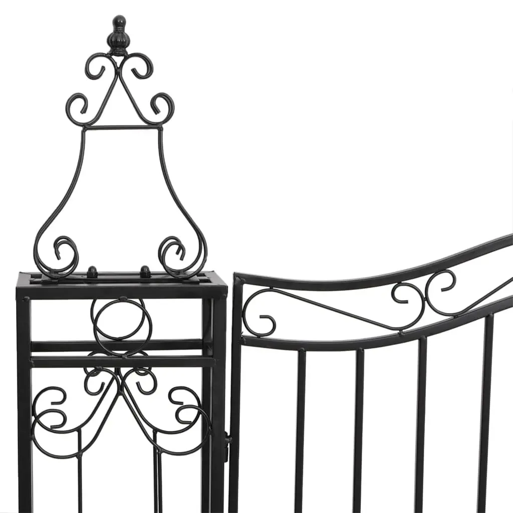 Garden Gate Wrought Iron Ornamental Fencing 121W x 150H cm Black
