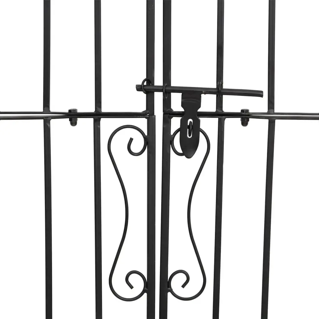 Garden Gate Ornamental Wrought Iron Entry Posts 121x200cm Black