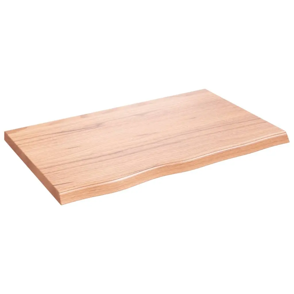 Wall Shelf Rustic Solid Oak Wood Light Brown 80x50cm Storage Ledge