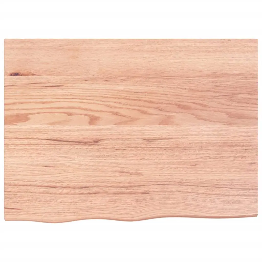 Wall Shelf Rustic Handmade Live Edge Solid Oak Wood Light Brown 80x60x2cm