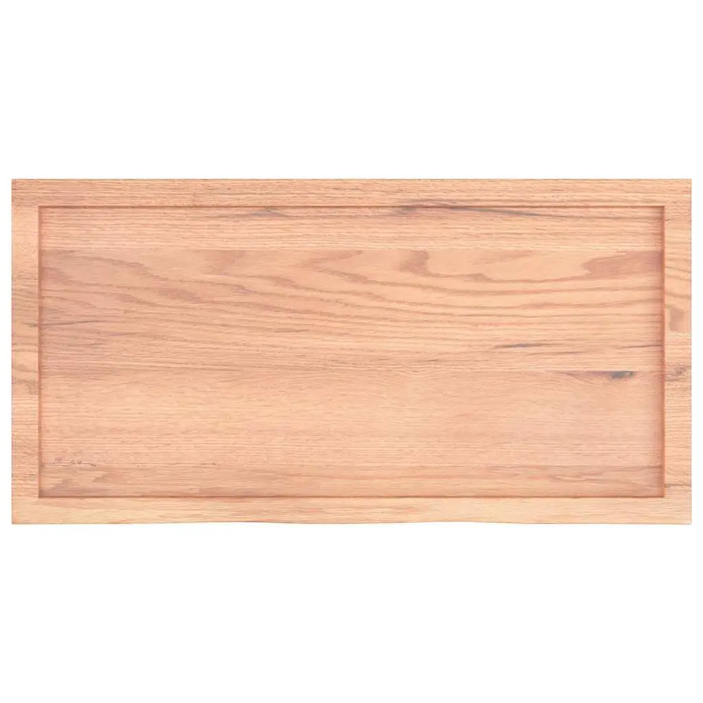 Wall Shelf Solid Oak Wood Light Brown Rustic 100x50cm