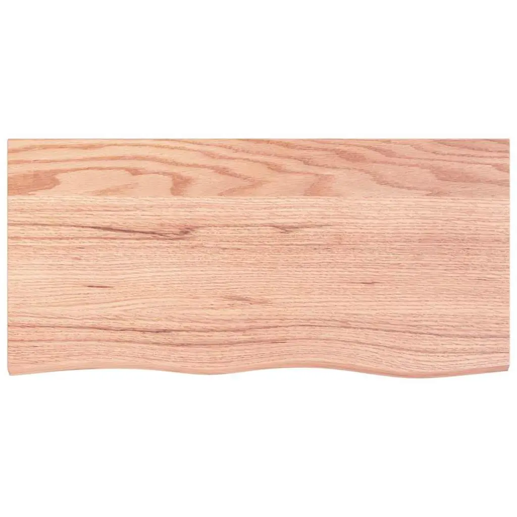 Wall Shelf Solid Oak Wood Light Brown Rustic 100x50cm
