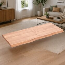 Wall Shelf Solid Oak Wood Brown Rustic Floating Storage Folding Design 120x50cm