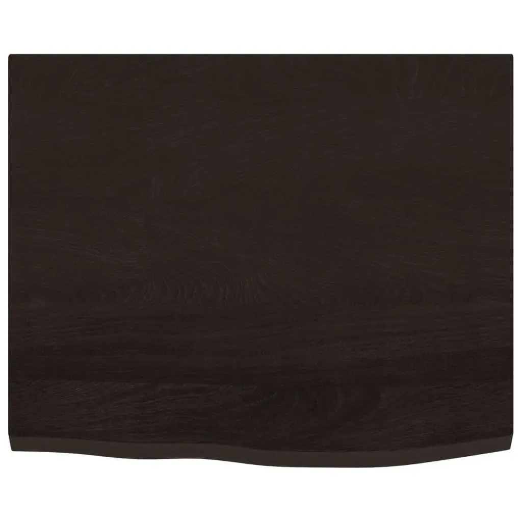 Wall Shelf Solid Oak Dark Brown 60x50x2 cm Handmade Rustic Storage Display