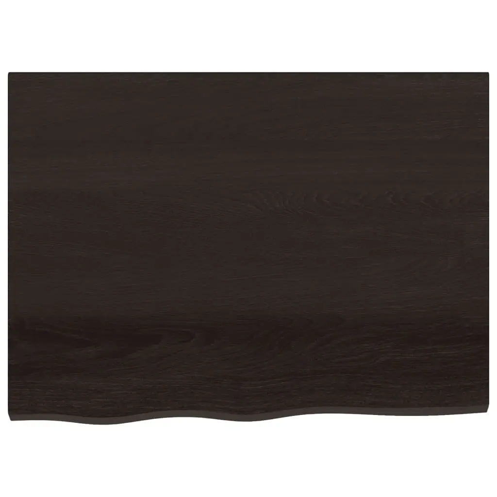 Wall Shelf Rustic Dark Brown Solid Oak Wood Floating Ledge 80x60cm