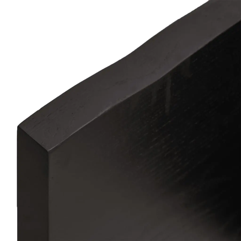 Wall Shelf Rustic Dark Brown Solid Oak Wood Floating Ledge 80x60cm
