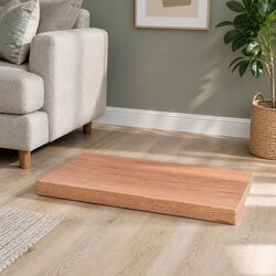 Solid Oak Wood Table Top Light Brown Live Edge 40x40cm Treated Tabletop