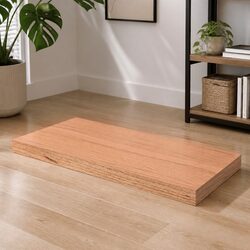 Solid Oak Wood Table Top 60x60cm Live Edge Brown Treated Handcrafted Tabletop