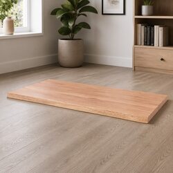 Solid Oak Live Edge Table Top Brown 80x60x2 cm Treated Wood DIY Replacement