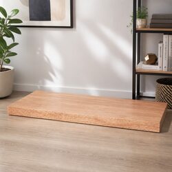 Solid Oak Wood Table Top Live Edge Brown 80x60cm Replacement Tabletop DIY