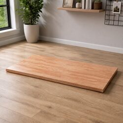 Solid Oak Wood Table Top Live Edge 100x50cm Brown Treated Replacement Board