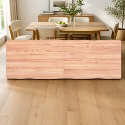 Wooden Table Top Live Edge Solid Oak Brown Treated Folding Replacement Desk