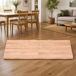 Wooden Table Top Live Edge Solid Oak Brown Treated Folding Replacement Desk