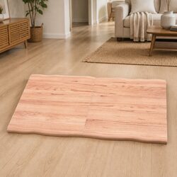 Wooden Table Top Brown Solid Oak Live Edge Foldable Replacement Board 120x60cm