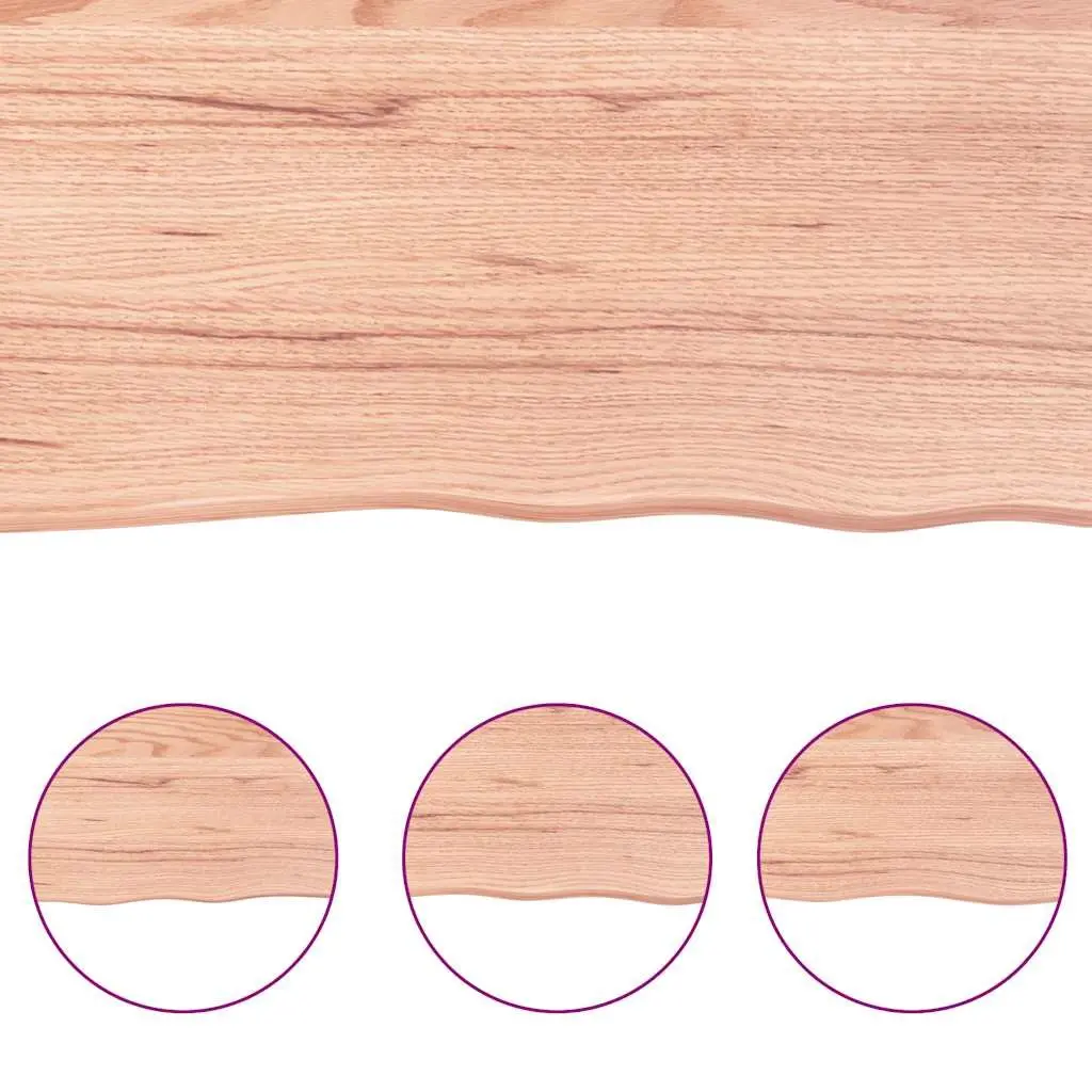 Wooden Table Top Solid Oak Live Edge Foldable 120x60cm Brown