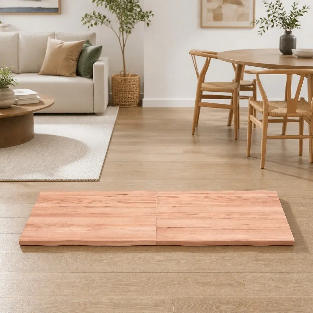 Wooden Table Top Solid Oak Live Edge Foldable 140x40cm Brown