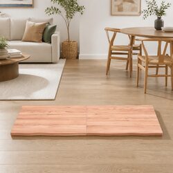 Wooden Table Top Brown 140x40cm Live Edge Solid Oak Foldable Replacement Board