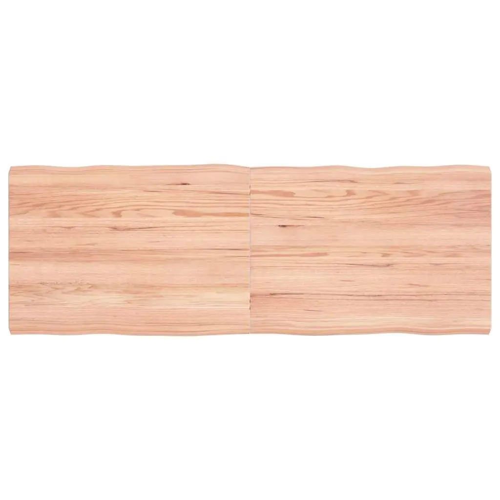 Wooden Table Top Solid Oak Live Edge Folding 140x50cm Brown