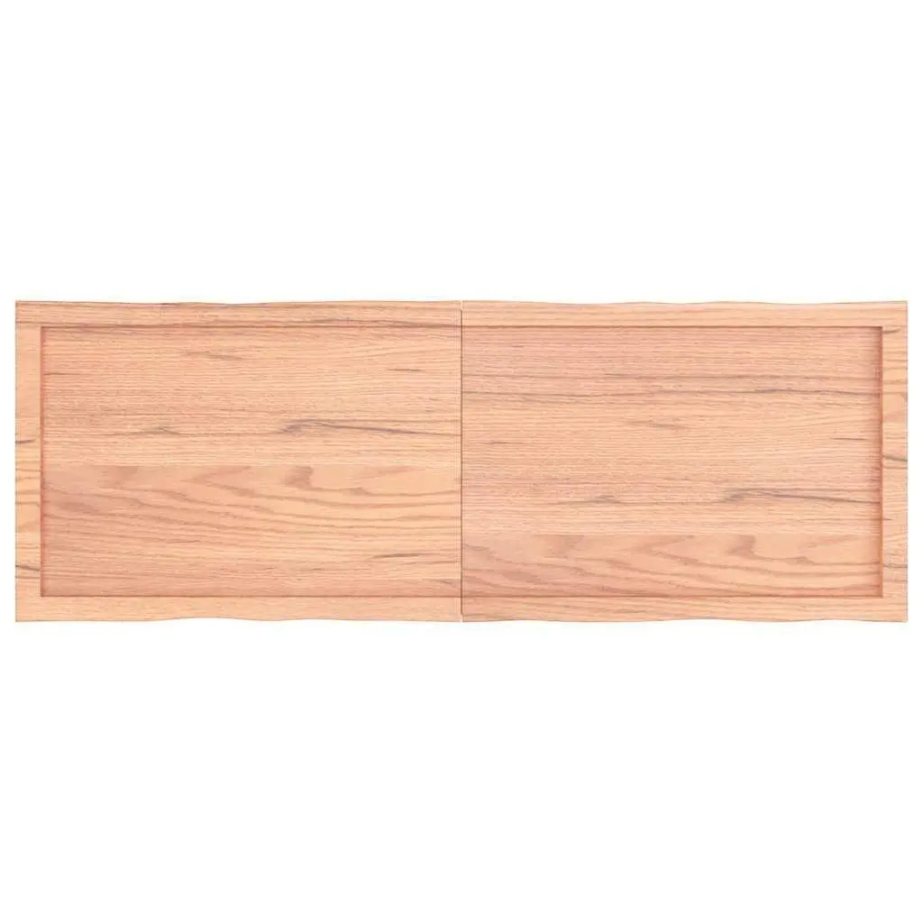 Wooden Table Top Solid Oak Live Edge Folding 140x50cm Brown