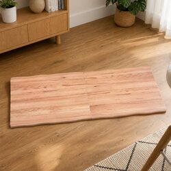 Solid Oak Wood Table Top Light Brown Live Edge Foldable 140x60cm Replacement