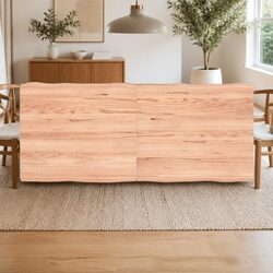 Solid Oak Wood Table Top Light Brown Live Edge Foldable 140x60cm Replacement