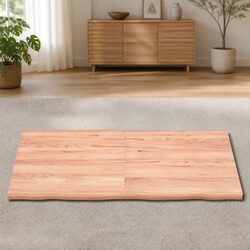 Solid Oak Wood Table Top Live Edge Brown 140x60cm Foldable Replacement Tabletop