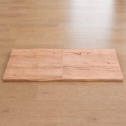 Solid Oak Wood Table Top Live Edge 160x60cm Foldable Treated Brown Tabletop