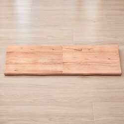 Wooden Table Top 180x50cm Solid Oak Live Edge Foldable Brown Replacement Board