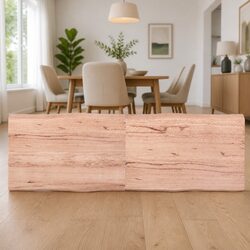 Solid Wood Table Top Brown Live Edge 180x60cm Folding Treated Oak Tabletop