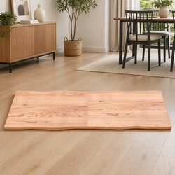 Wooden Table Top Brown Solid Oak Live Edge Folding Board 200x60cm Handcrafted