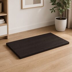 Solid Oak Wood Table Top Live Edge Dark Brown Treated 60x50x2cm Dining