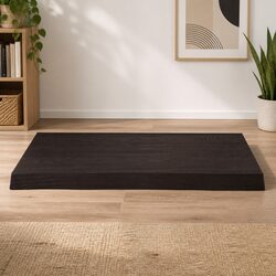 Wooden Table Top Dark Brown Live Edge Solid Oak Wood Replacement Board 60x50cm